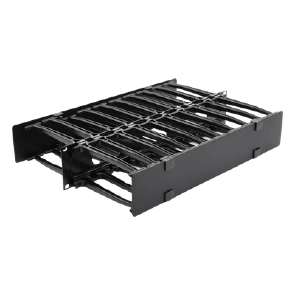 Organizador de Cable Horizontal / Doble Profundidad 6in (152mm) / Rack 19in / 2UR / Alta Densidad
