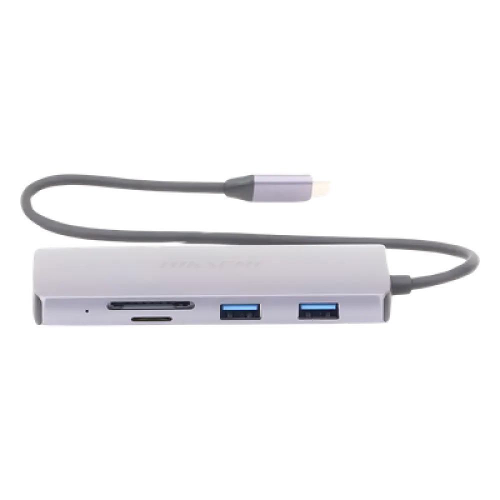 Hub USB-C 8 en 1 / HDMI 4K@30Hz / 3x USB 3.0 5 Gbps / Lector SD + Micro SD / PD 100W / Aluminio 112 mm (4.4 in)