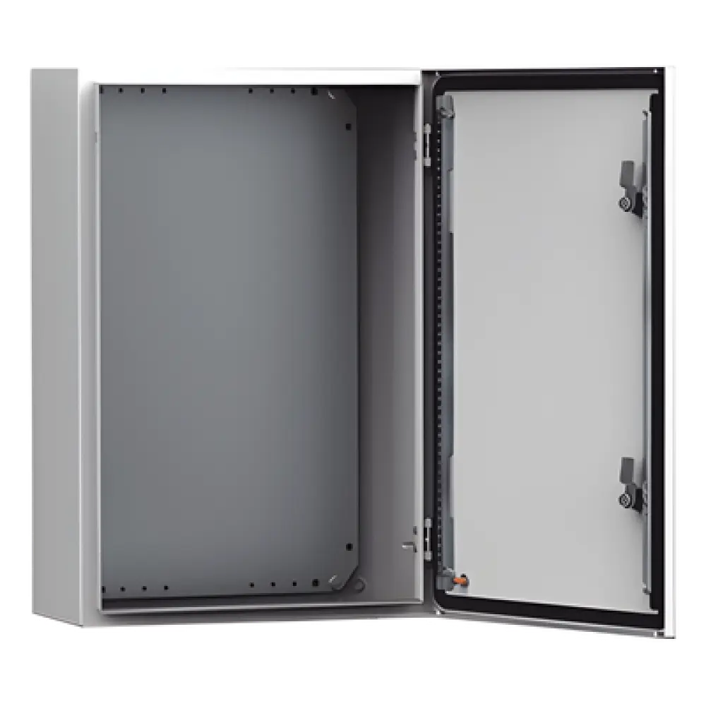 Gabinete Industrial de Uso Exterior / IP66 NEMA 4/12/13 / IK10 / Acero 1.5 mm / 600 x 600 x 400 mm (23.6 x 23.6 x 15.7 in) / Platina de Montaje Incluida