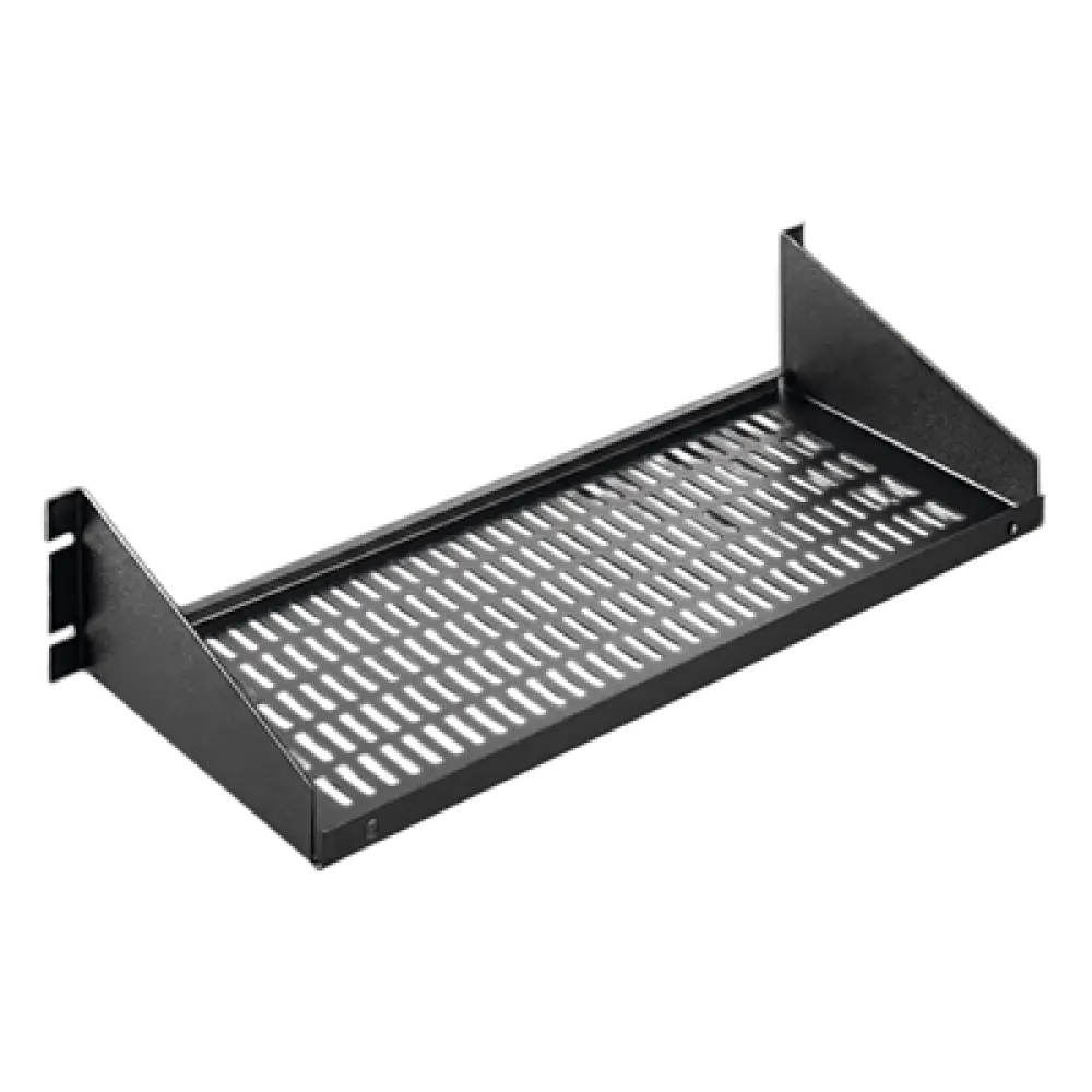 Charola para Rack 19" / Capacidad 34 kg / Base Ventilada / 2 UR / 482x381x95 mm / 15.8x12.5x3.7 in
