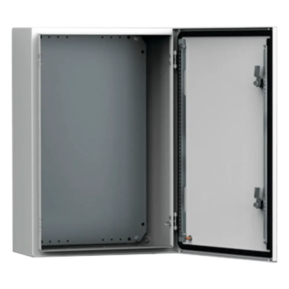 Gabinete de Pared Exterior / IP66 NEMA 4/12/13 / IK10 / Acero 16ga 1.5 mm / 400 x 300 x 210 mm (15.7 x 11.8 x 8.3 in) / Bisagras Ocultas 130° / Platina de Montaje