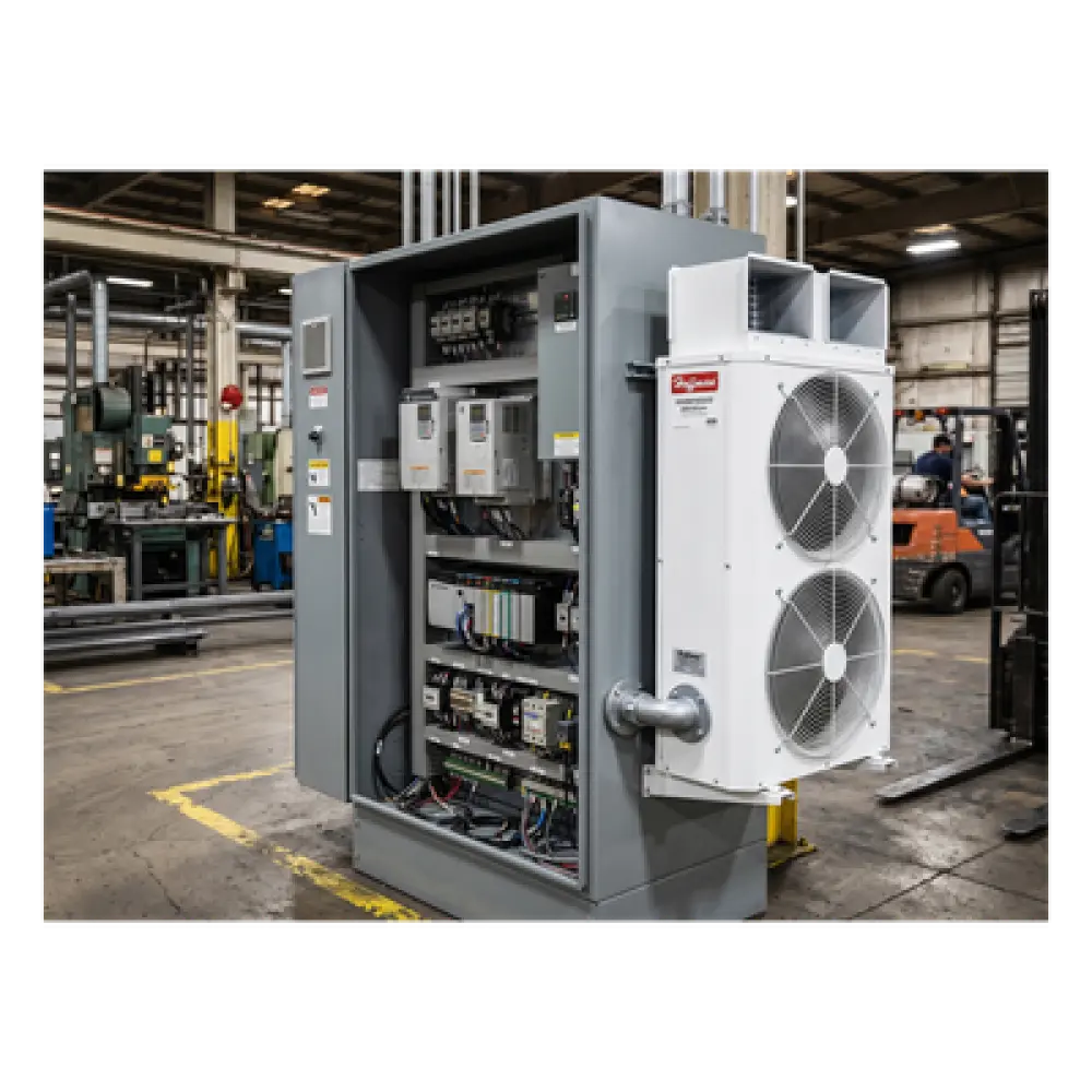 Aire Acondicionado para Gabinete / 8000 BTU / 115 Vca Trifásico / NEMA 12 / Uso Interior y Exterior / Acero Gris Claro