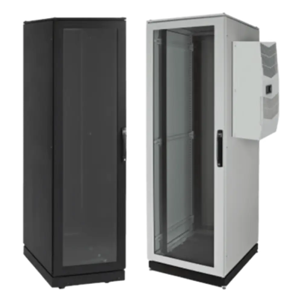 Gabinete de Telecomunicaciones / 42 UR / NEMA 12 / Aire Acondicionado Tipo G52 / 2000 x 600 x 1000 mm / Base Móvil Ruedas