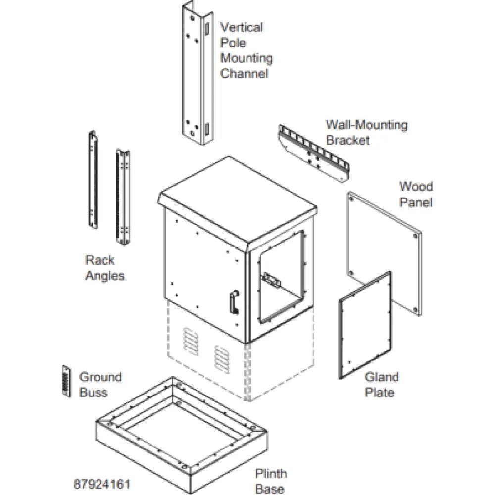 Gabinete OSP / 18 UR / 600 x 500 mm / Aluminio / NEMA 4X / IP66 / Enfriamiento Pasivo