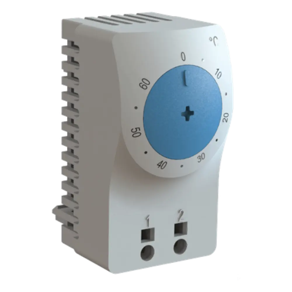 Termostato para Gabinete Eléctrico / Control de Temperatura en °C / Sensor Bimetálico / Riel DIN 35 mm / Terminales AWG 14