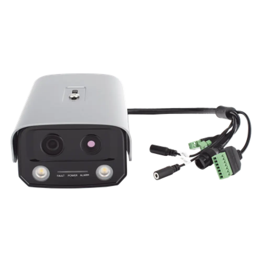 Cámara IP de Detección Térmica de Incendios / Doble Lente 4 MP Óptico + 1 MP Térmico / Rango 0 a 400 °C / Precisión ±2 °C / IP66 / WDR 120 dB
