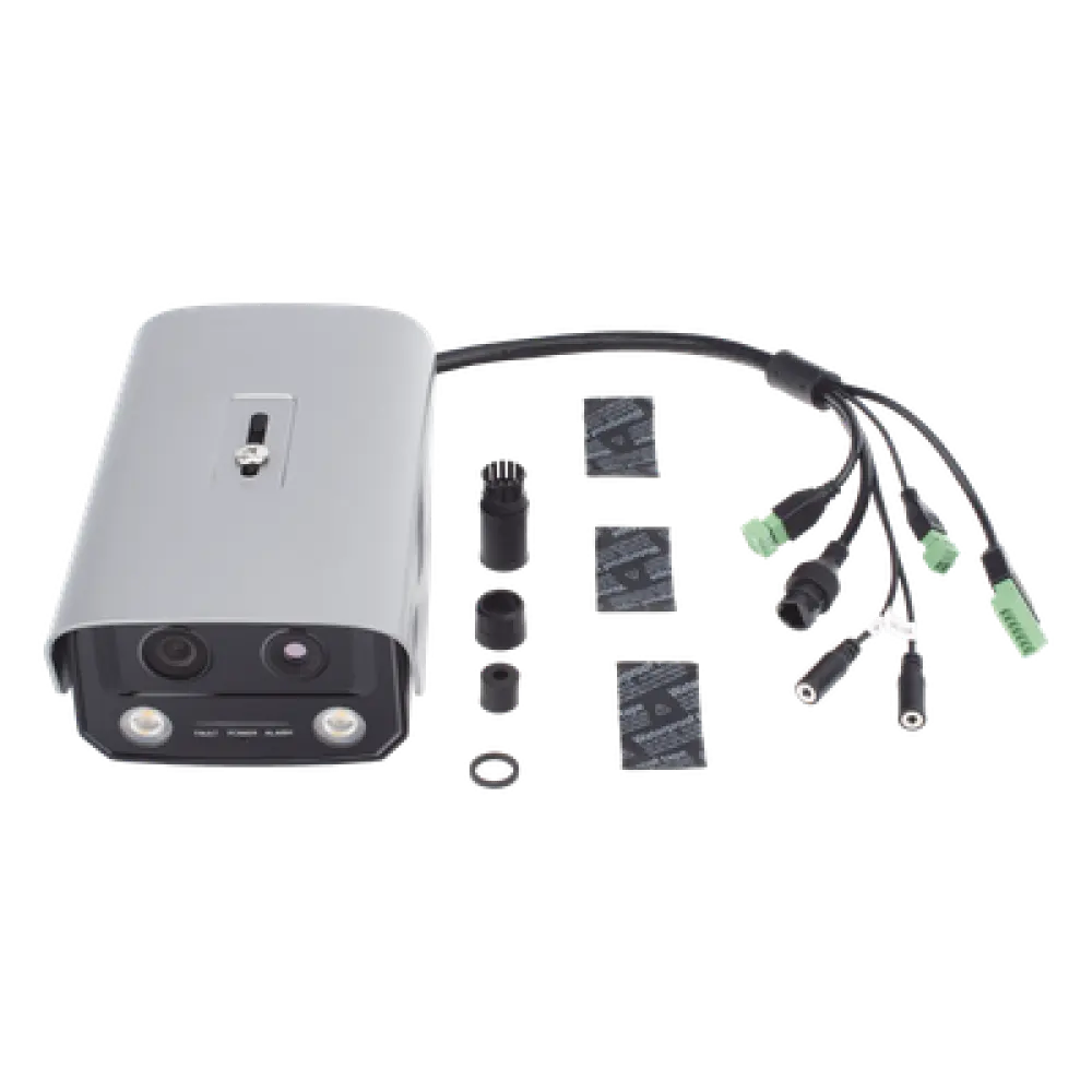 Cámara IP de Detección Térmica de Incendios / Doble Lente 4 MP Óptico + 1 MP Térmico / Rango 0 a 400 °C / Precisión ±2 °C / IP66 / WDR 120 dB