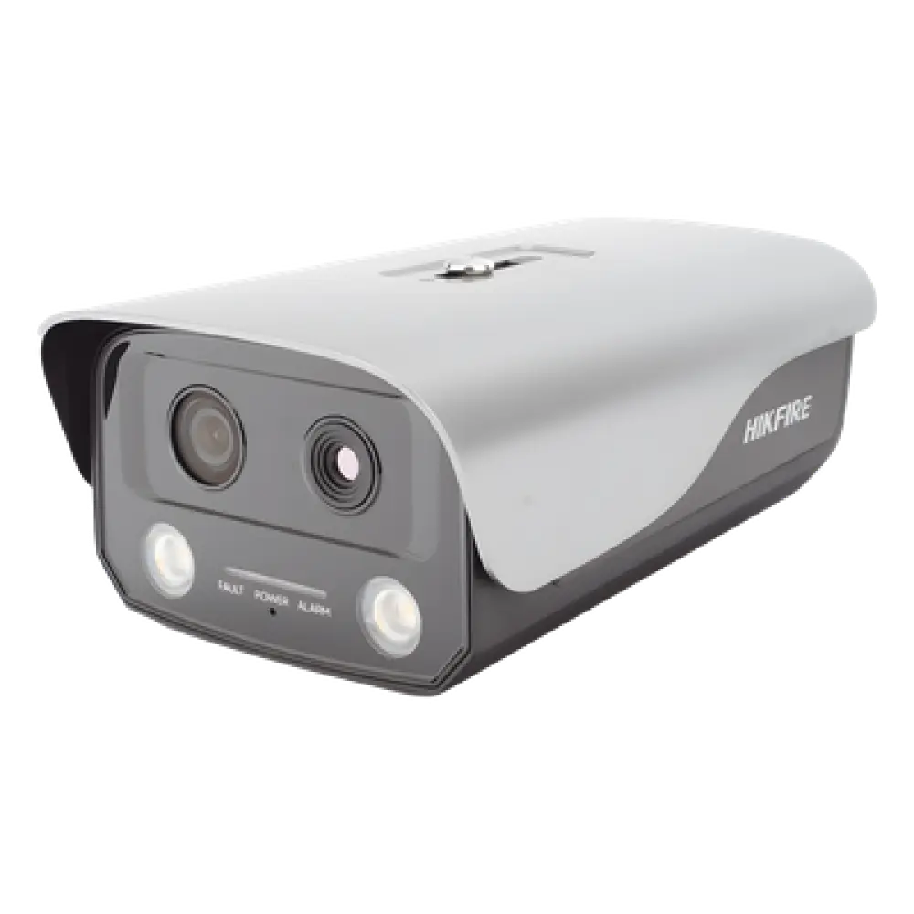 Cámara IP de Detección Térmica de Incendios / Doble Lente 4 MP Óptico + 1 MP Térmico / Rango 0 a 400 °C / Precisión ±2 °C / IP66 / WDR 120 dB