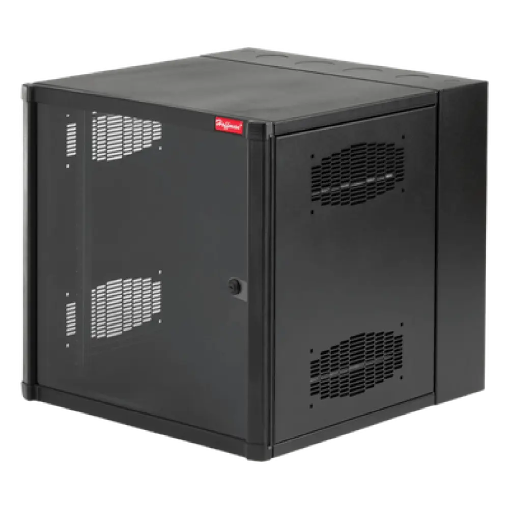 Gabinete de Pared 19in / 12 UR / 600x762 mm / Puerta con Ventana / Carga 113.4 kg / Negro