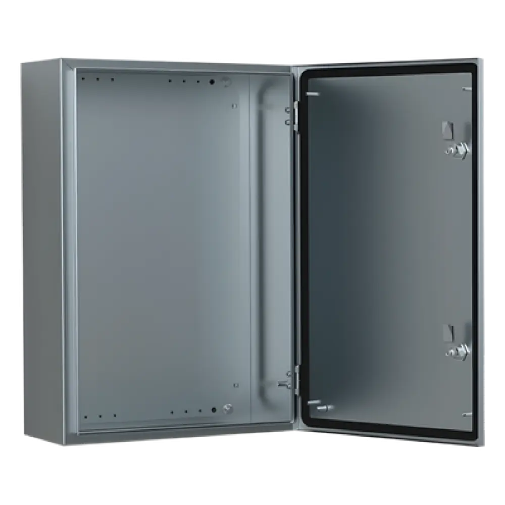 Gabinete Industrial IP66 / Acero Inoxidable 304L / 800x800x300 mm / Cerradura Doble / Puerta 130° / Placa Montaje 2 mm