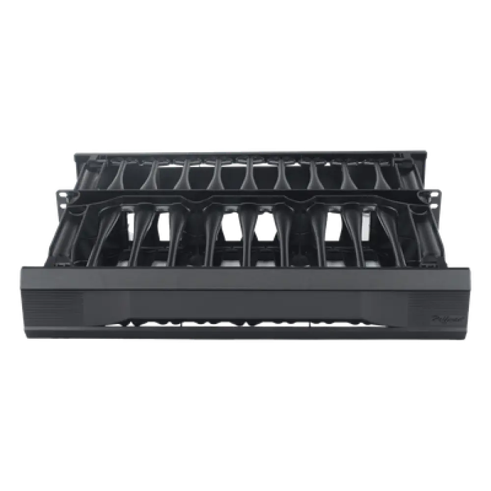 Organizador de Cables Horizontal / Doble Cara Frontal y Posterior / Rack 19in / 2 UR / Capacidad 223 Cables Cat 5e