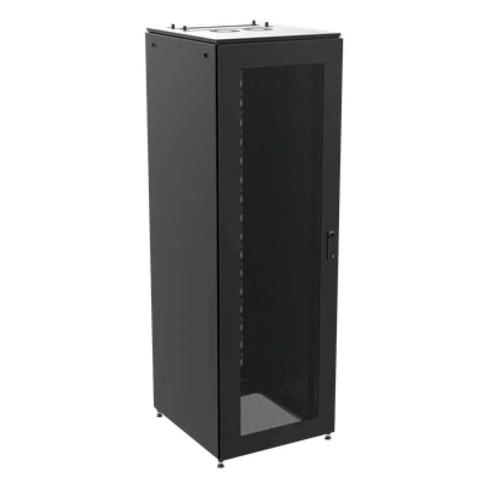 Gabinete de Telecomunicaciones / 48 UR / 2350 x 800 x 1200 mm (7.7 x 2.6 x 3.9 ft) / Acero Negro RAL 9005 / Puertas Perforadas / Certificaciones UL-cUL