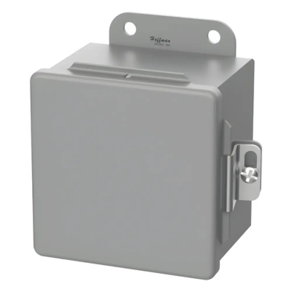 Gabinete de Bisagra Continua / NEMA 12 / 6 x 4 x 3 in (152 x 102 x 76 mm) / Acero Dulce / Montaje en Pared / Abrazaderas Atornilladas
