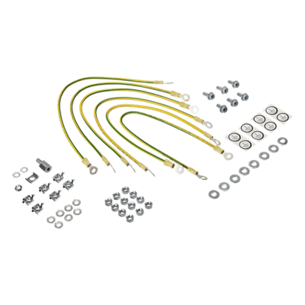 Kit de Conexión a Tierra / 6 Cables 12 AWG / 411 mm (16.19 in) / Terminales Anillo 7 mm / Montaje M6 / VDE
