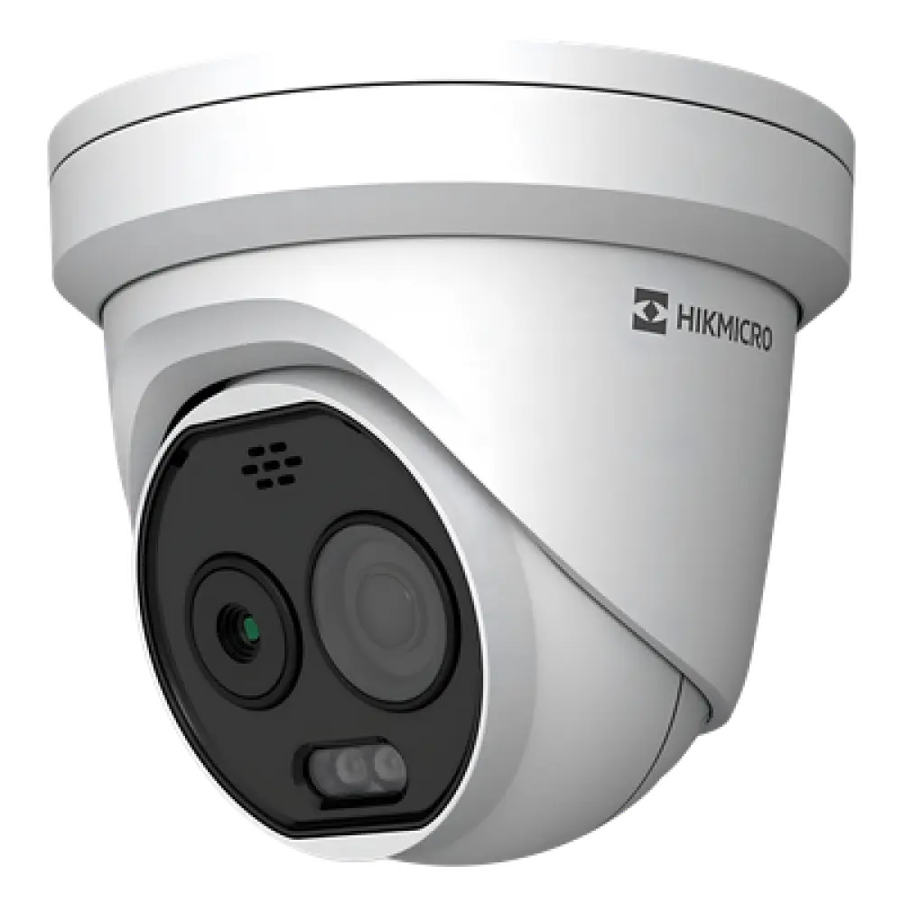 Cámara Turret IP Bi-Espectral / Térmica 160×120 / Óptica 5 MP / -20°C a 150°C / VCA 3.0 / Vehículo 60 m / Humano 20 m