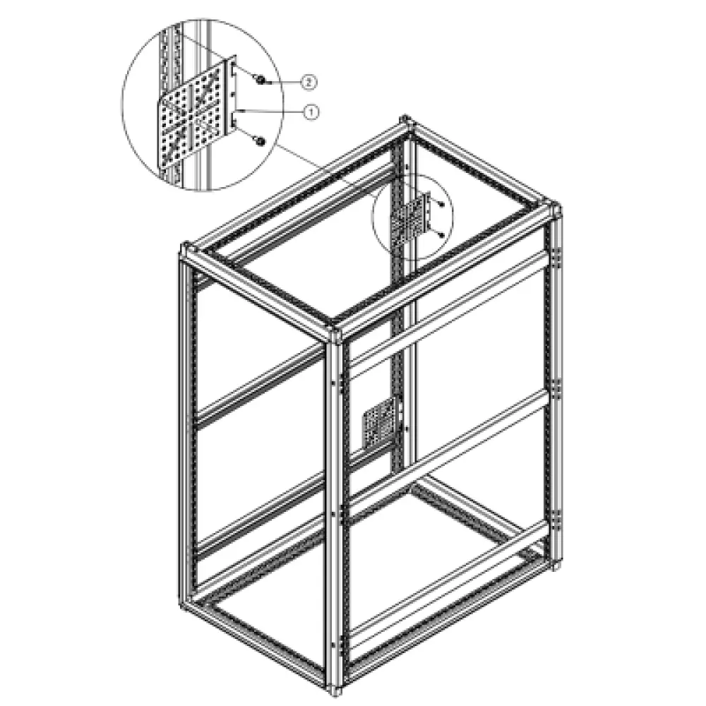 Soporte Universal para PDU / Acero 1.9 mm / Montaje en Esquina / 2 Piezas / Compatible con Gabinetes ProLine