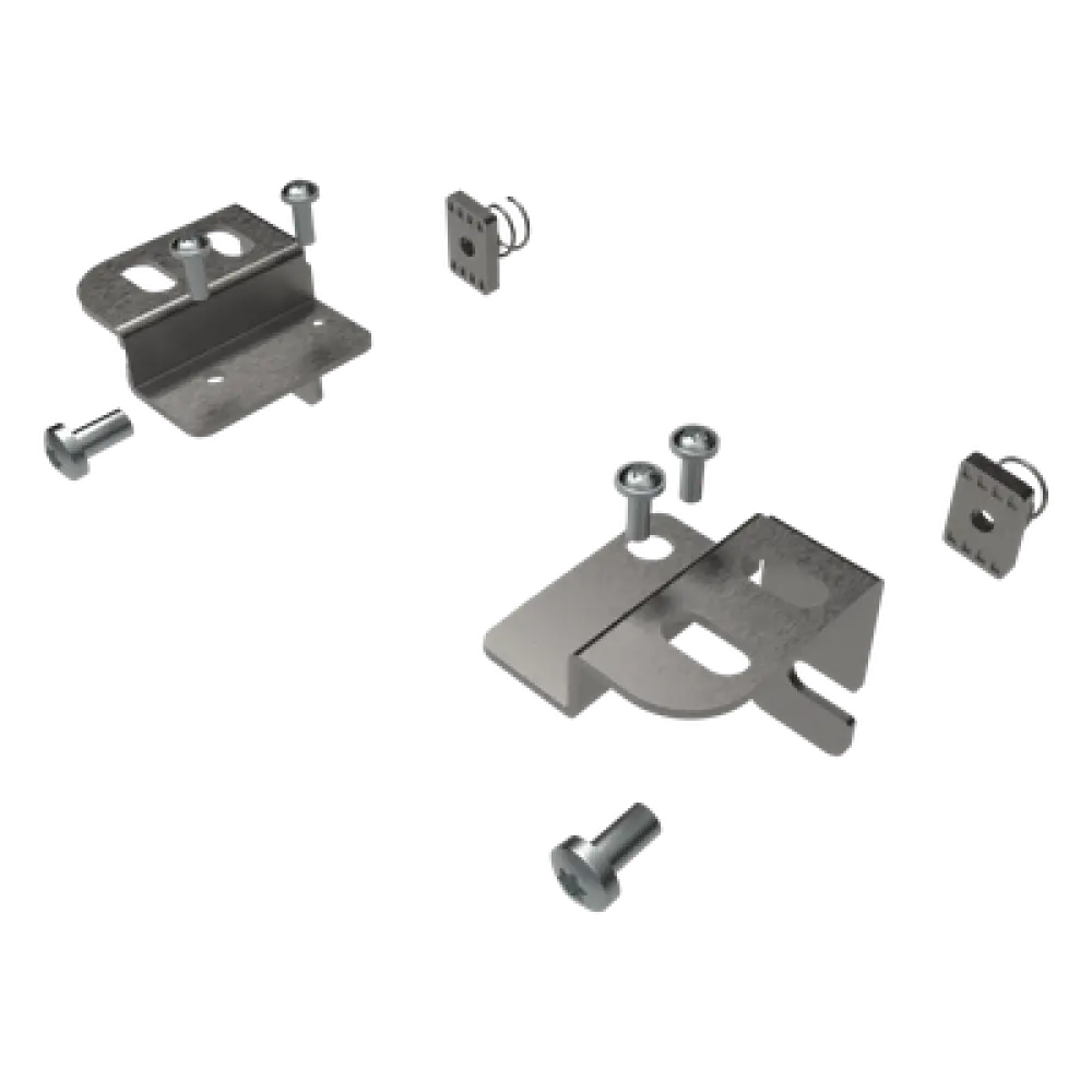 Soportes de Montaje Atornillable / Perfil Bajo / Slide-and-Lock / Acabado Galvanizado / 2 Piezas