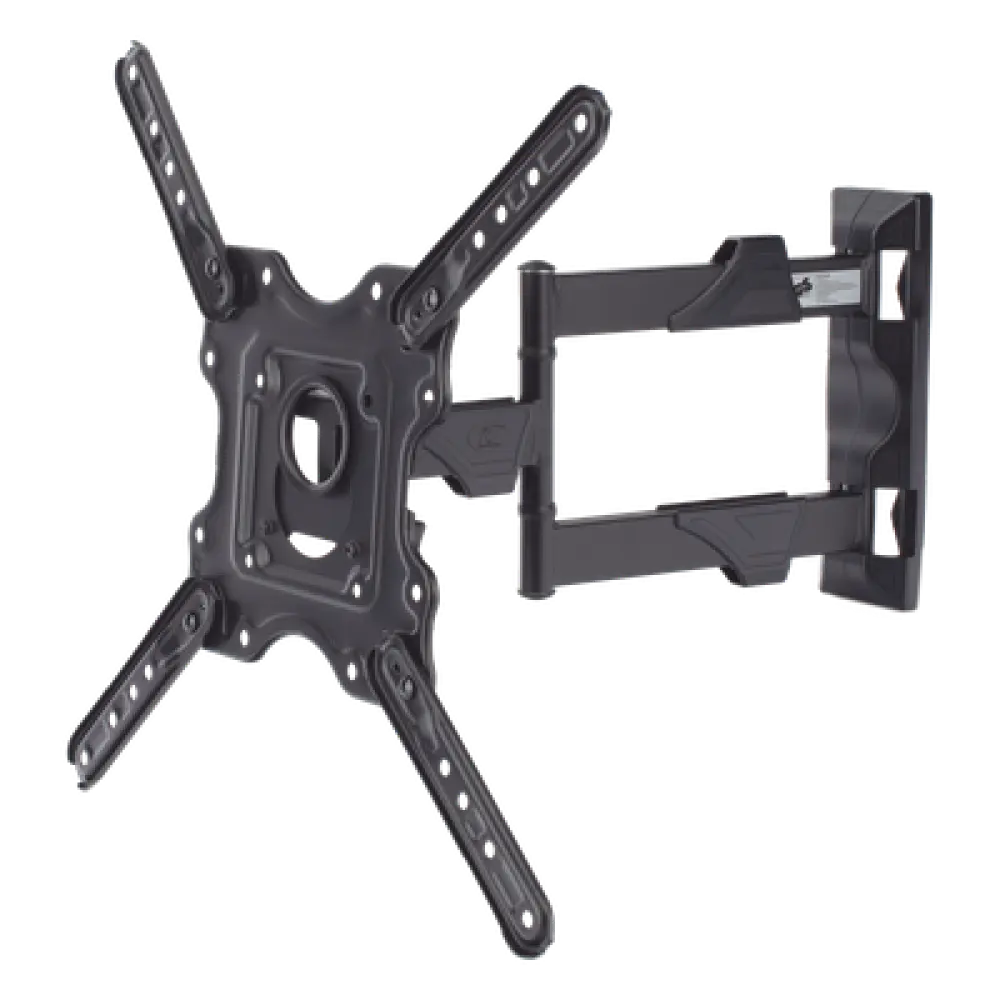 Soporte de Pared Articulado / Pantallas 32" a 55" / VESA 100x100 a 400x400 mm / Carga 27.2 kg (60 lbs) / Extensión 5 a 40 cm / Giro 180° / Inclinación +8° a -5°