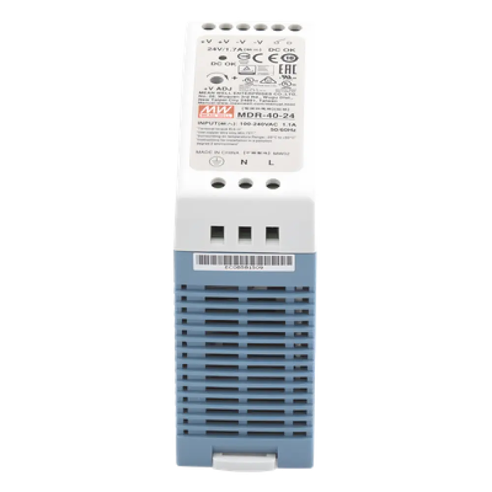 Fuente de poder Industrial / Riel DIN / 24 VCC / 40 W / 85-264 VCA / 1.7 A / 40 x 90 x 100 mm (1.57 x 3.54 x 3.94 in)