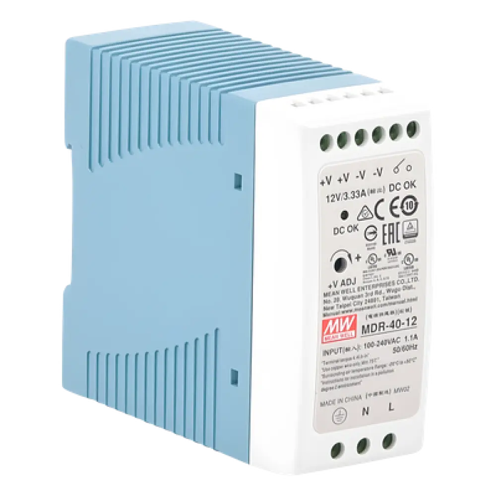 Fuente de Poder Riel DIN / 12VCC / 40W / Entrada Universal 85-264VAC / 1.57 x 3.54 x 3.94 in