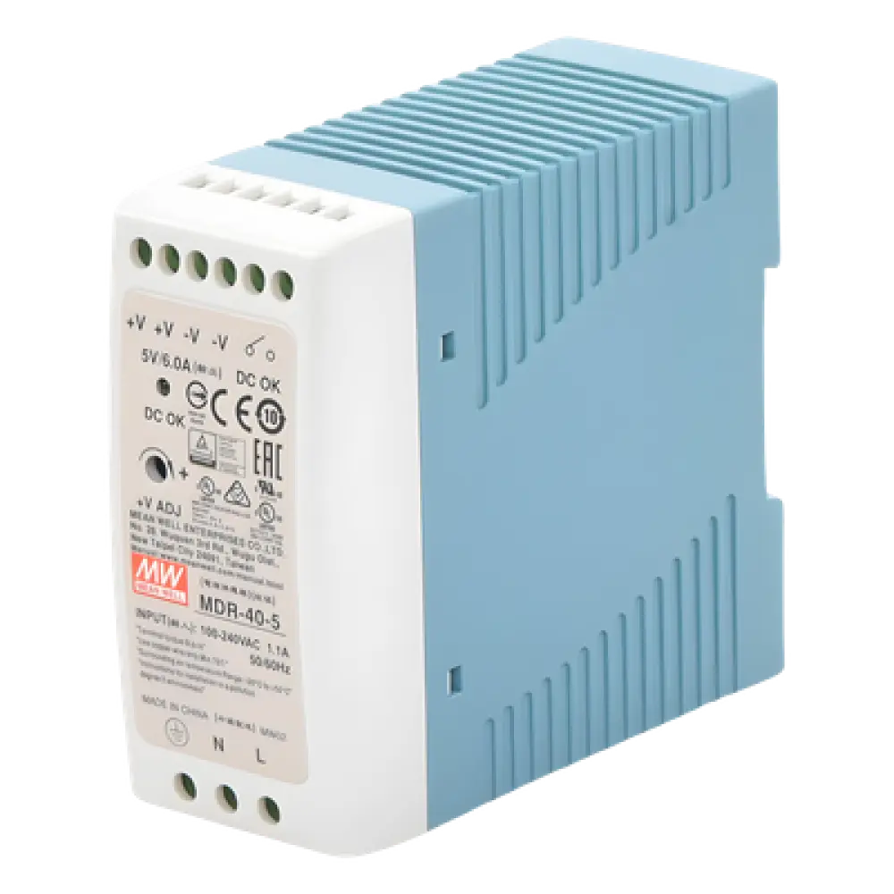 Fuente de Poder Industrial / Riel DIN / 5VCC 40W / Entrada Universal 85-264VAC / 1.31 x 3.54 x 3.94 in