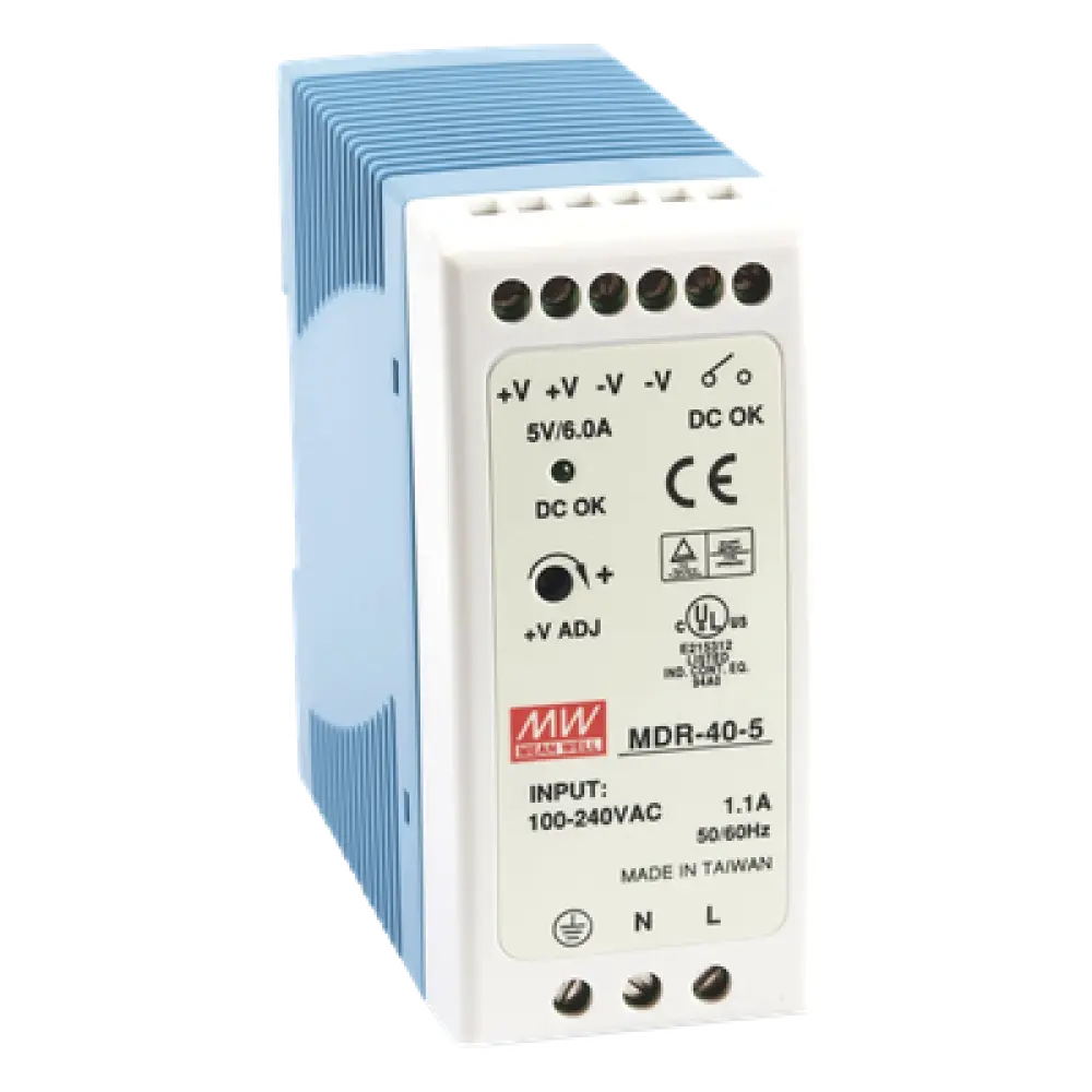 Fuente de Poder Industrial / Riel DIN / 5VCC 40W / Entrada Universal 85-264VAC / 1.31 x 3.54 x 3.94 in