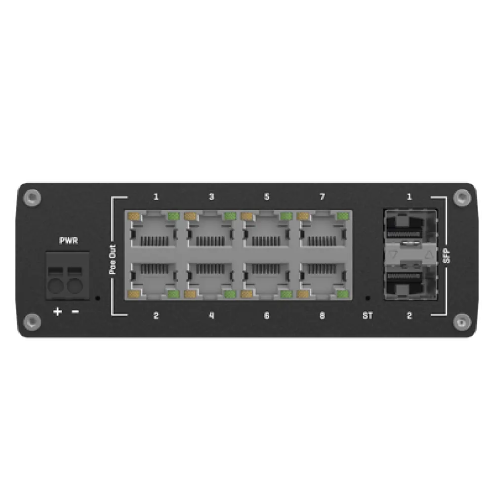 Switch Industrial Administrable L2 / 8 Puertos PoE+ 240W / 2 SFP / Profinet / -40°C a 75°C / IP30