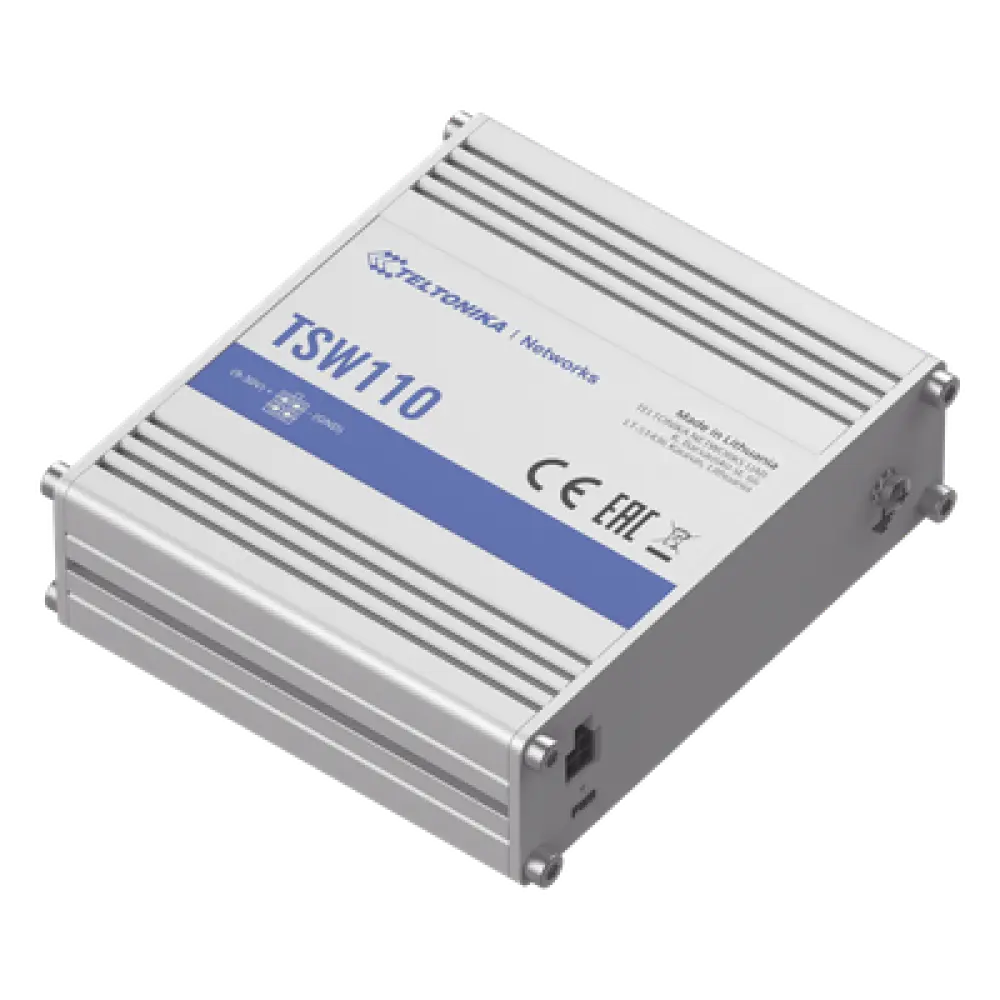 Switch Industrial No-Administrable / 5 Puertos Gigabit / Aluminio DIN / -40 a 75 °C / 9-30 VDC / 1.8 W / 10 Gbps Full Duplex