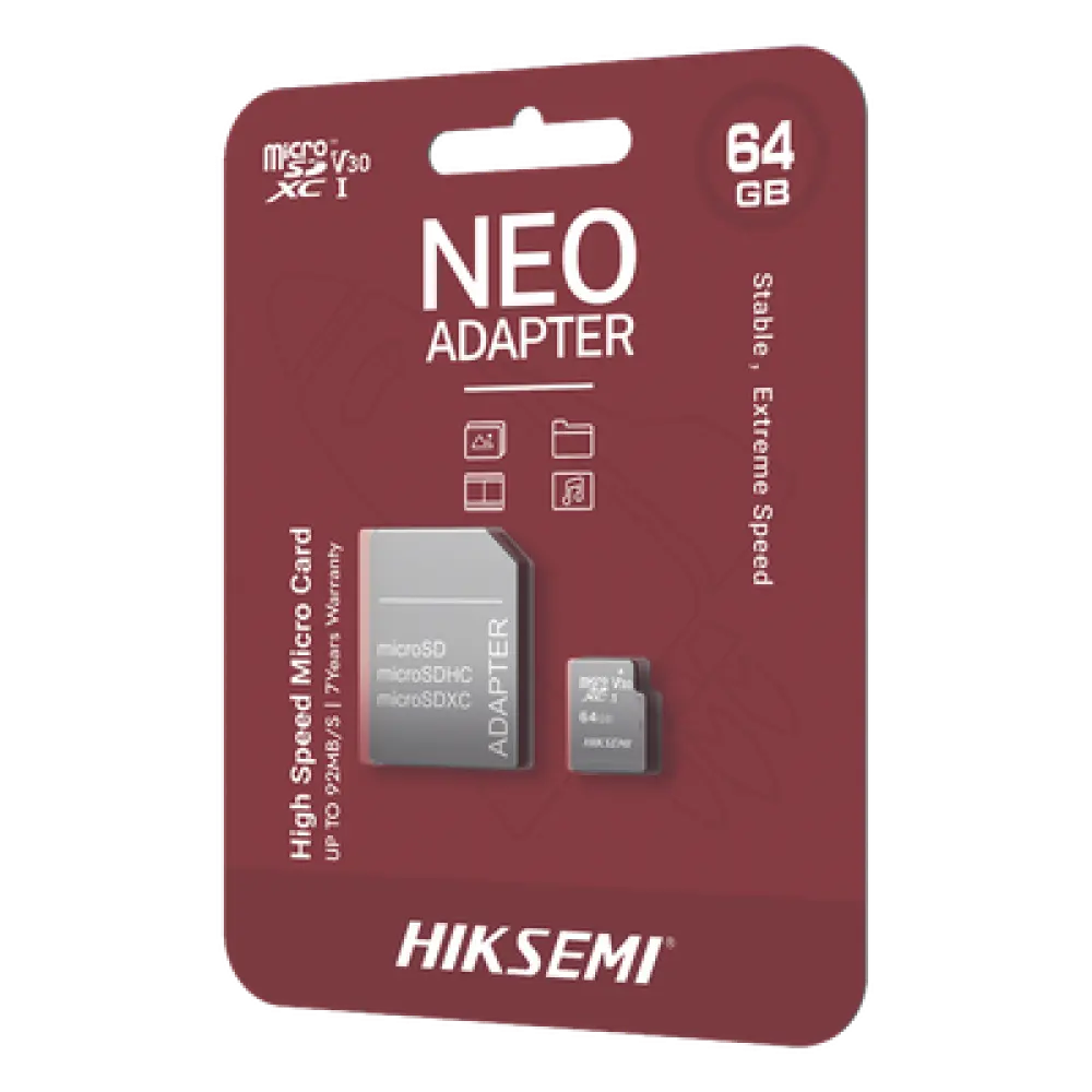 Memoria microSD con Adaptador / 64 GB / Clase 10 / Lectura 92 MB/s / Escritura 30 MB/s / NAND TLC / Resistente a Agua y Golpes