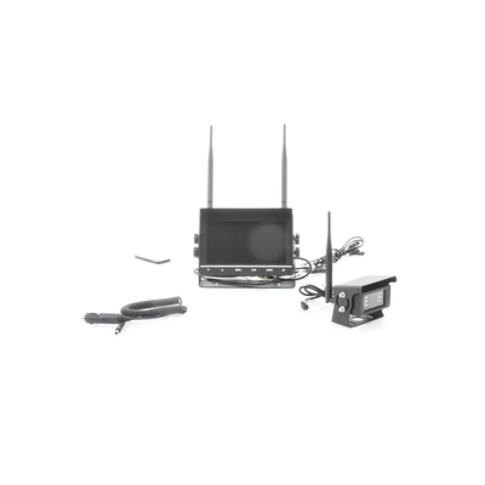 Sistema de Cámara de Reversa Inalámbrico / Monitor Táctil 7" / Resolución 800x480 / Visión Nocturna 20 m (65.6 ft) / Alcance 200 m (656 ft) / IP67