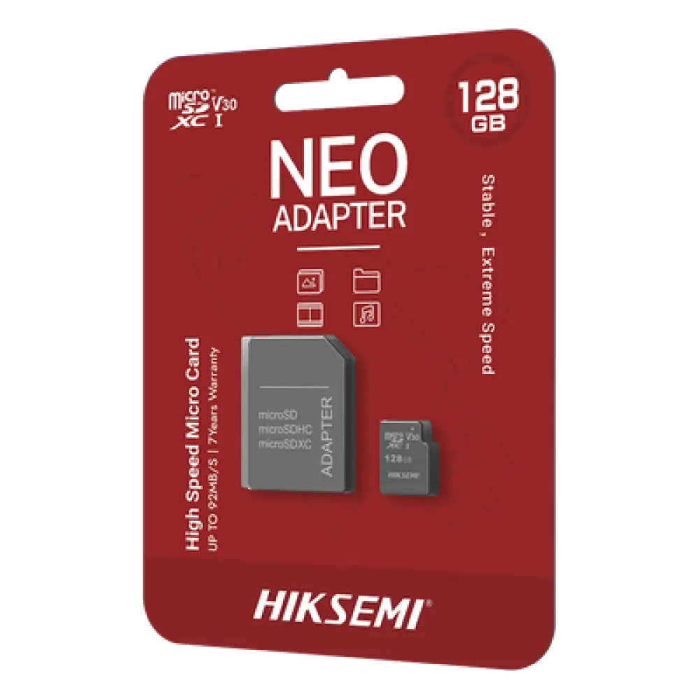 Memoria microSDXC con Adaptador / 128 GB / Clase 10 / Lectura 92 MB/s / Escritura 40 MB/s / NAND TLC / Resistente a Agua y Golpes