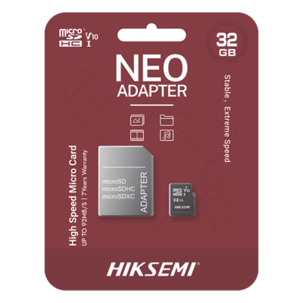 Memoria microSD / 32 GB / Clase 10 / Lectura 92 MB/s / Escritura 50 MB/s / NAND TLC / Adaptador SD Incluido