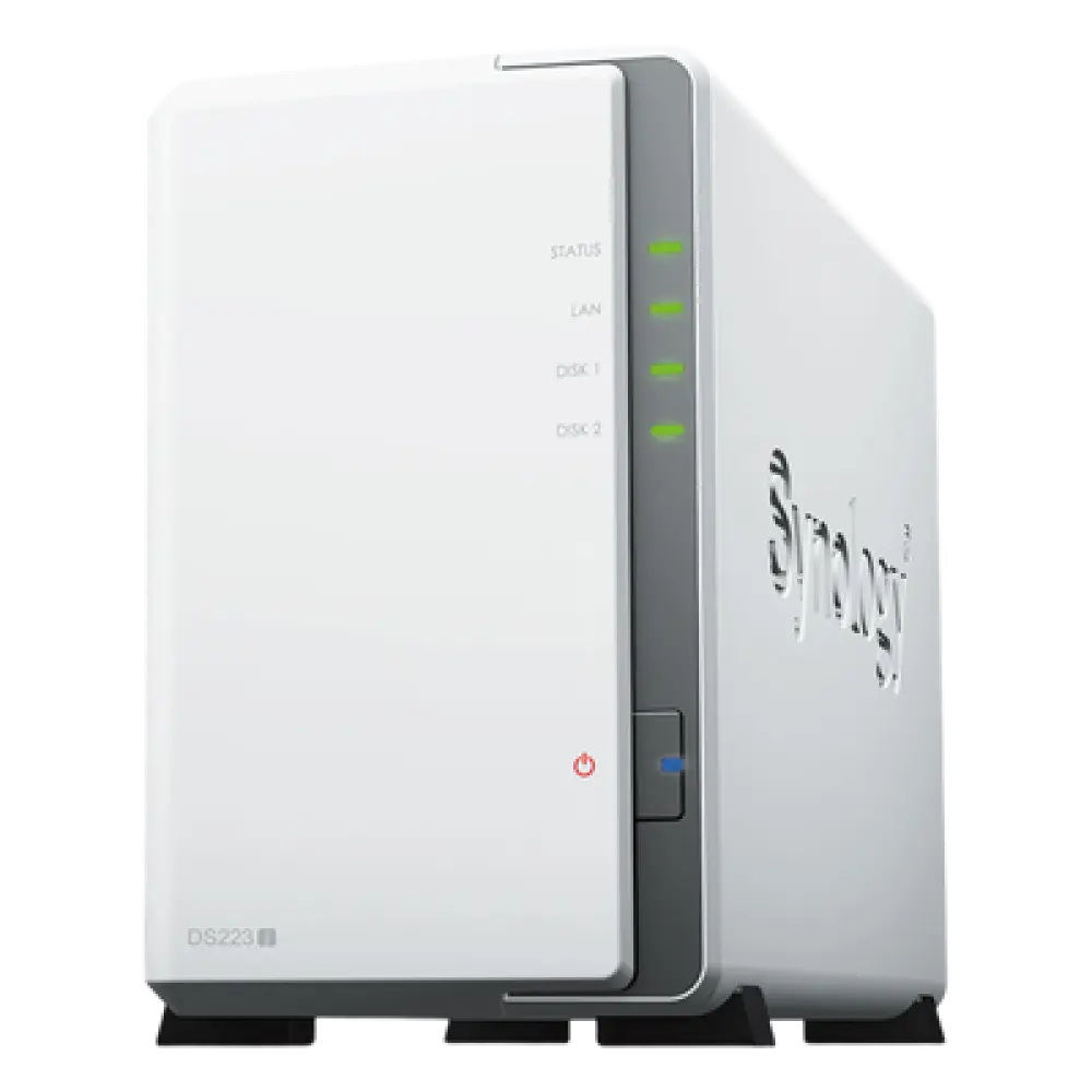 NAS de 2 Bahías / CPU 4 Núcleos 1.7 GHz / 1 GB DDR4 / LAN 1GbE / USB 3.2 Gen 1 / RAID 0, 1, JBOD, SHR