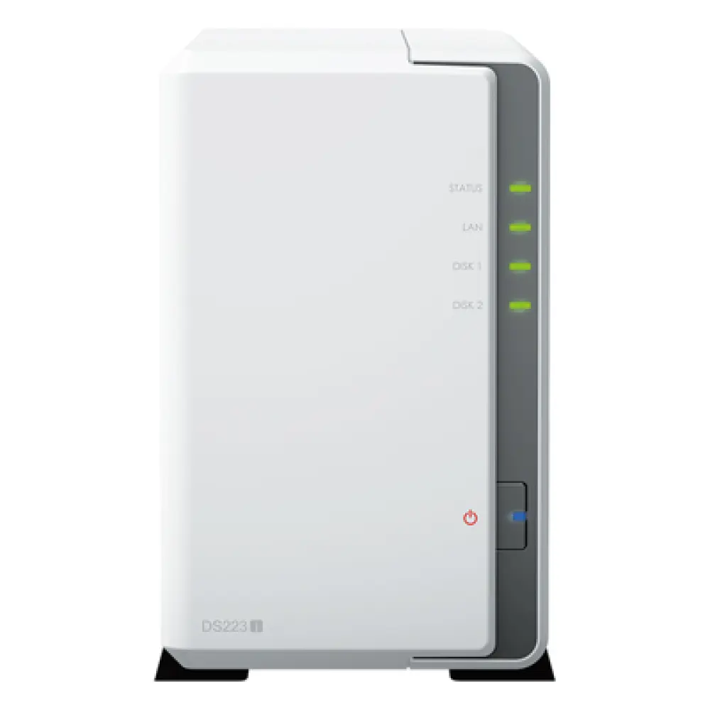 NAS de 2 Bahías / CPU 4 Núcleos 1.7 GHz / 1 GB DDR4 / LAN 1GbE / USB 3.2 Gen 1 / RAID 0, 1, JBOD, SHR
