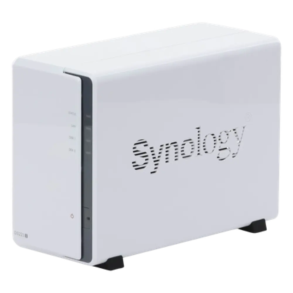 NAS de 2 Bahías / CPU 4 Núcleos 1.7 GHz / 1 GB DDR4 / LAN 1GbE / USB 3.2 Gen 1 / RAID 0, 1, JBOD, SHR