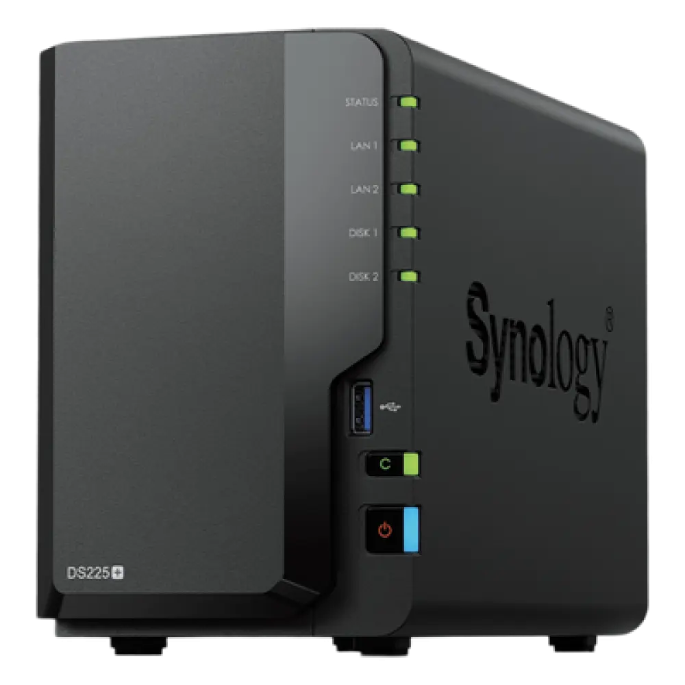 NAS de 2 Bahías / Rendimiento 282/217 MB/s / Conectividad 2.5GbE y 1GbE / CPU Intel Celeron J4125 / RAM Expandible a 6 GB / Hasta 40 TB / USB 3.2 Gen 1