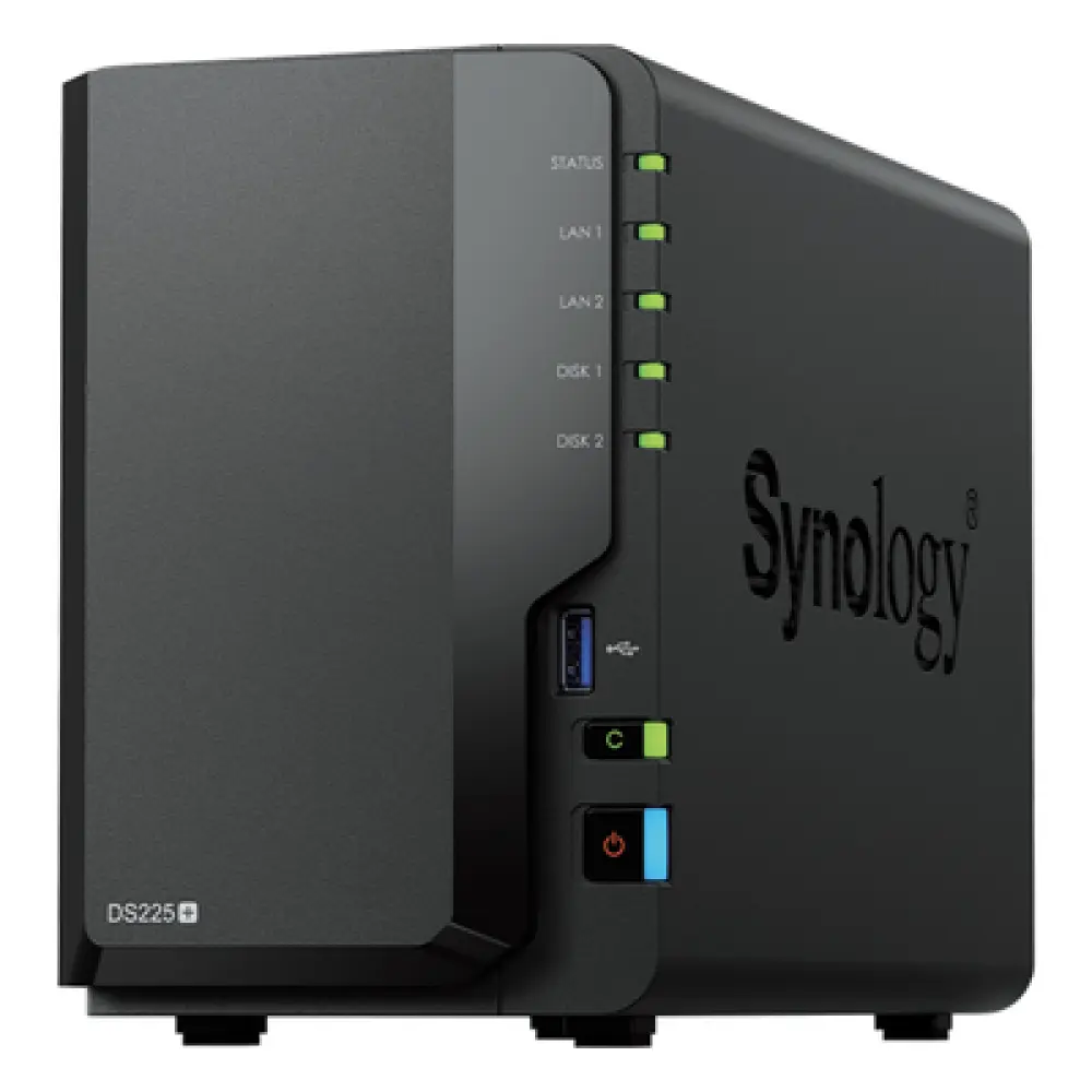 NAS de 2 Bahías / Rendimiento 282/217 MB/s / Conectividad 2.5GbE y 1GbE / CPU Intel Celeron J4125 / RAM Expandible a 6 GB / Hasta 40 TB / USB 3.2 Gen 1