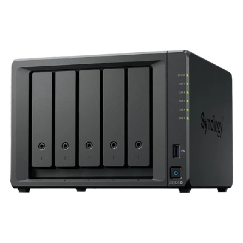 NAS 5 Bahías / Expansión 15 Bahías / 2 Puertos 2.5GbE / Soporte 10GbE / Caché SSD M.2 / Hasta 300 TB / Virtualización y Vigilancia