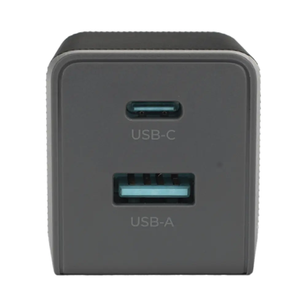 Cargador GaN III / 35W Total / USB-C PD 35W + USB-A 22.5W / Carga Simultánea / Enchufe Plegable / 6 Capas de Protección