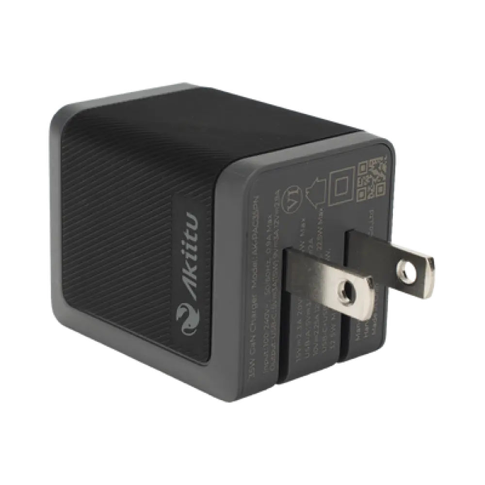 Cargador GaN III / 35W Total / USB-C PD 35W + USB-A 22.5W / Carga Simultánea / Enchufe Plegable / 6 Capas de Protección
