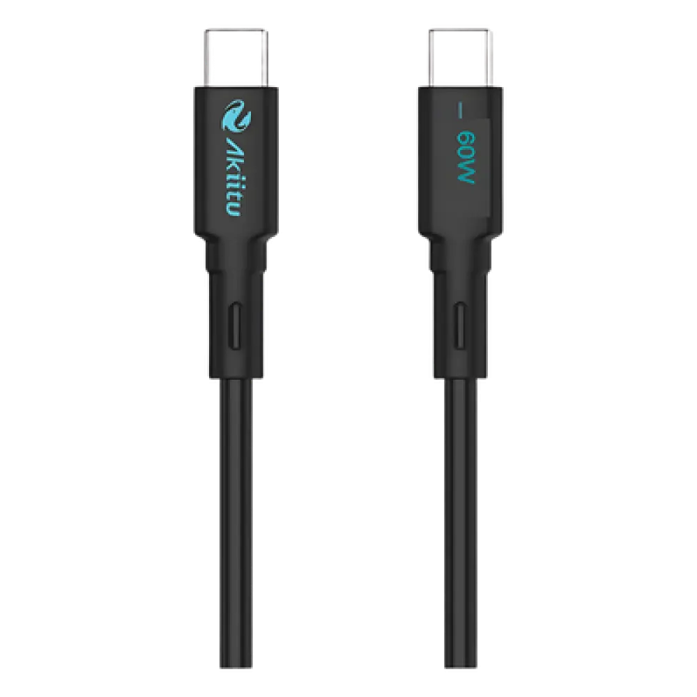 Cable USB-C a USB-C / Carga Rápida 60W / Transferencia 480 Mbps / Magnético Auto-enrollable / Silicona Líquida / 1 m (3.3 ft)
