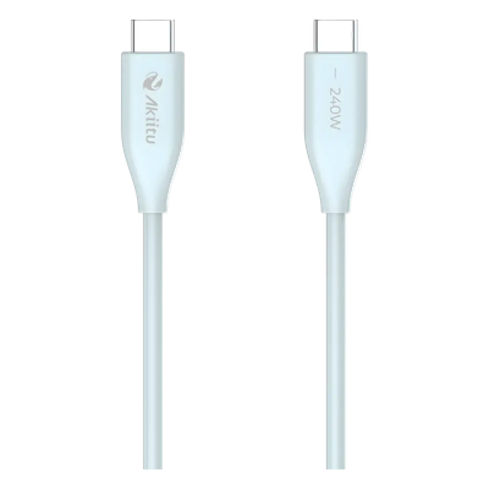 Cable de Carga USB-C / 240W / Transferencia 480 Mbps / Tecnología GaN / Silicona No Tóxica / 1.5 m (4.9 ft)