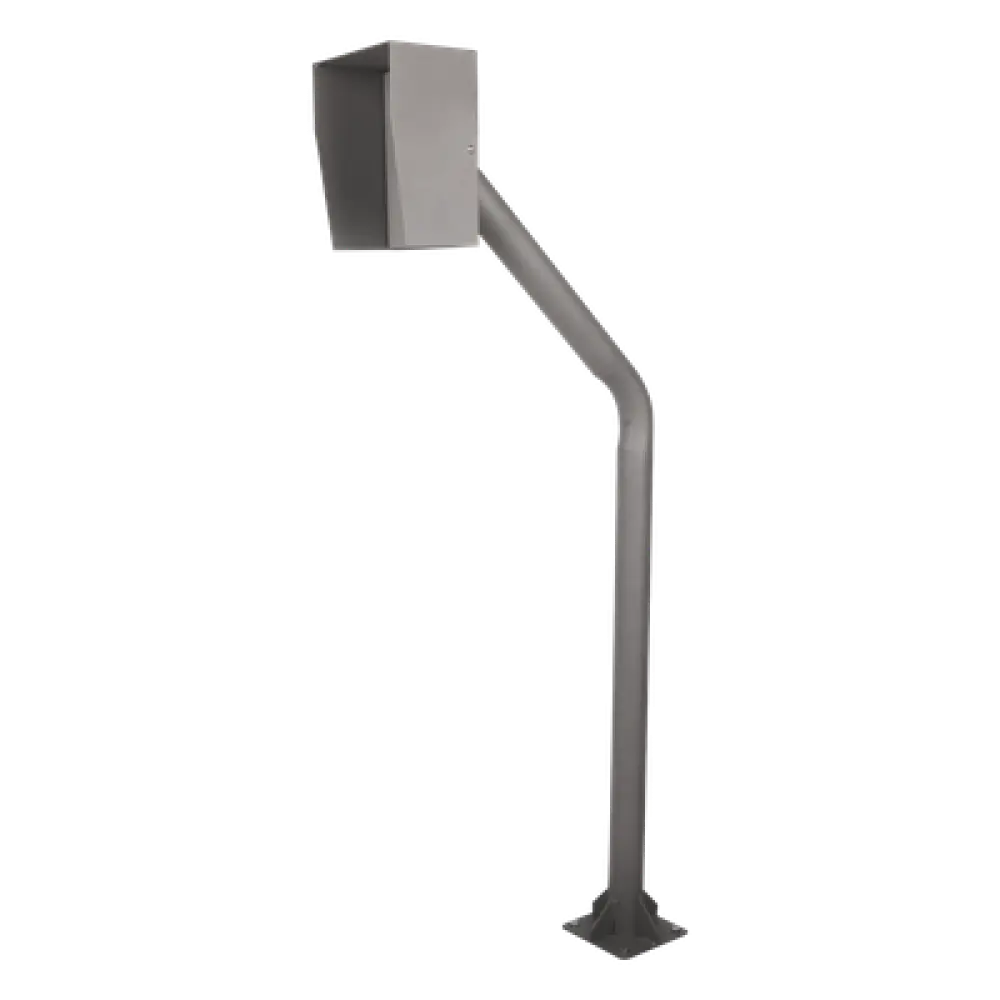 Poste Industrial para Portero IP / Altura Ajustable 1.21 m (3.97 ft) / Acero Calibre 11 / Pintura Electrostática Gris / Anclaje Incluido