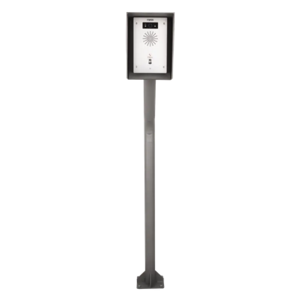 Poste Industrial para Portero IP / Altura Ajustable 1.21 m (3.97 ft) / Acero Calibre 11 / Pintura Electrostática Gris / Anclaje Incluido