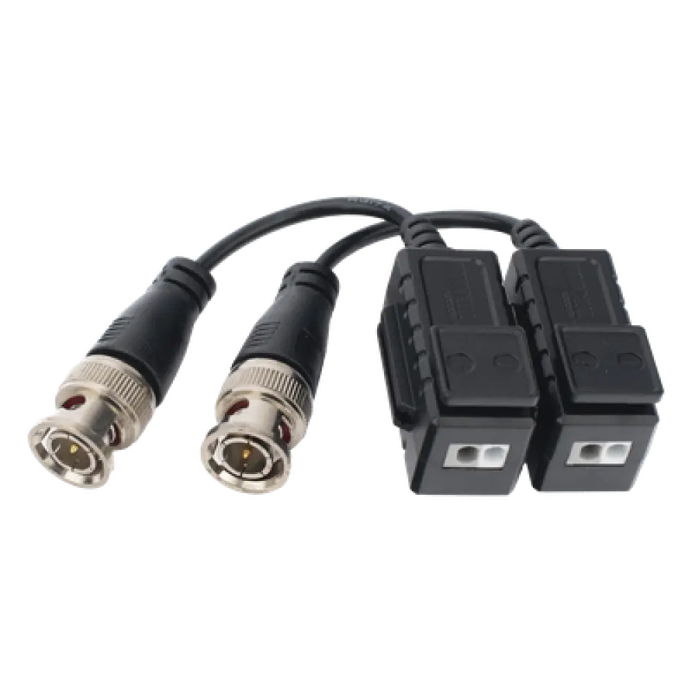 Kit de Transceptores Pasivos (Baluns) / Transmisión 4K / Distancia 250 m (820.2 ft) / Protección TVS / Inmunidad 60 dB / Conectores Cobre / HD-TVI CVI AHD CVBS
