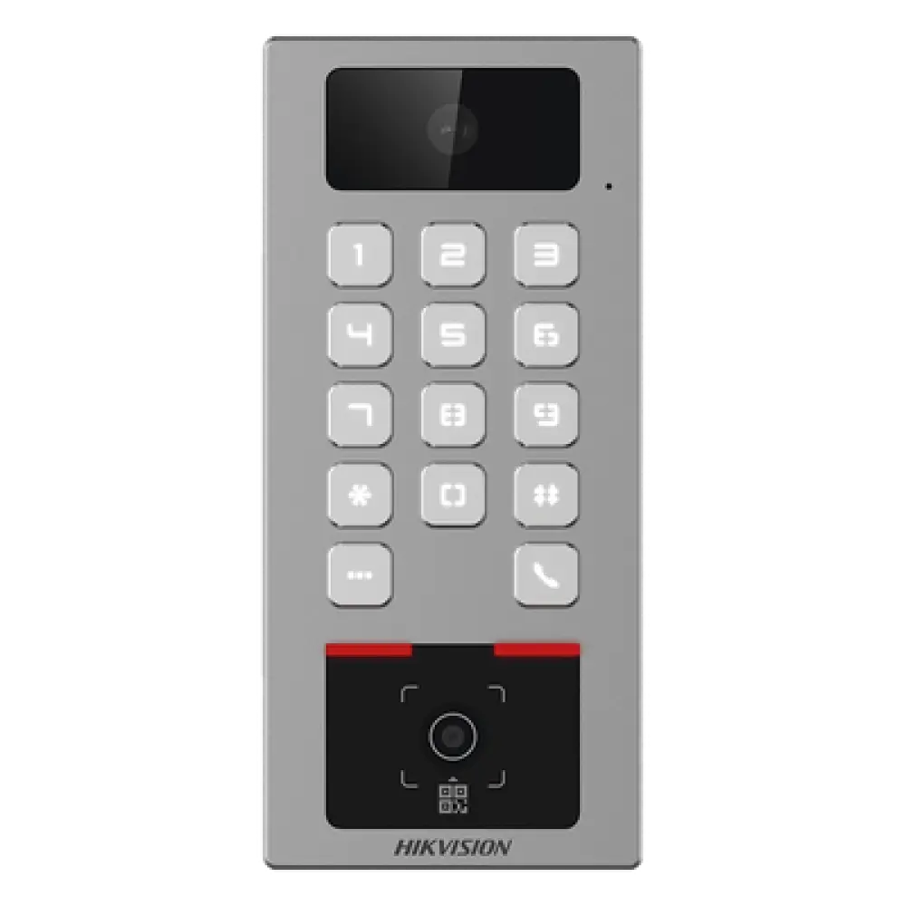 Terminal de Control de Acceso / Lector QR Exterior / Videoportero 2 MP / IP65 & IK09 / 100,000 Tarjetas / 300,000 Eventos / Bluetooth y App