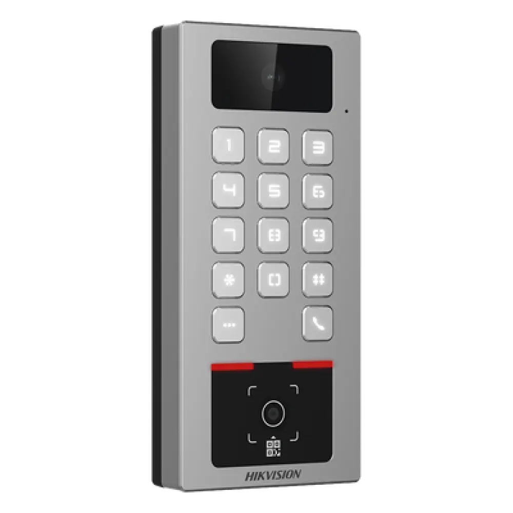 Terminal de Control de Acceso / Lector QR Exterior / Videoportero 2 MP / IP65 & IK09 / 100,000 Tarjetas / 300,000 Eventos / Bluetooth y App