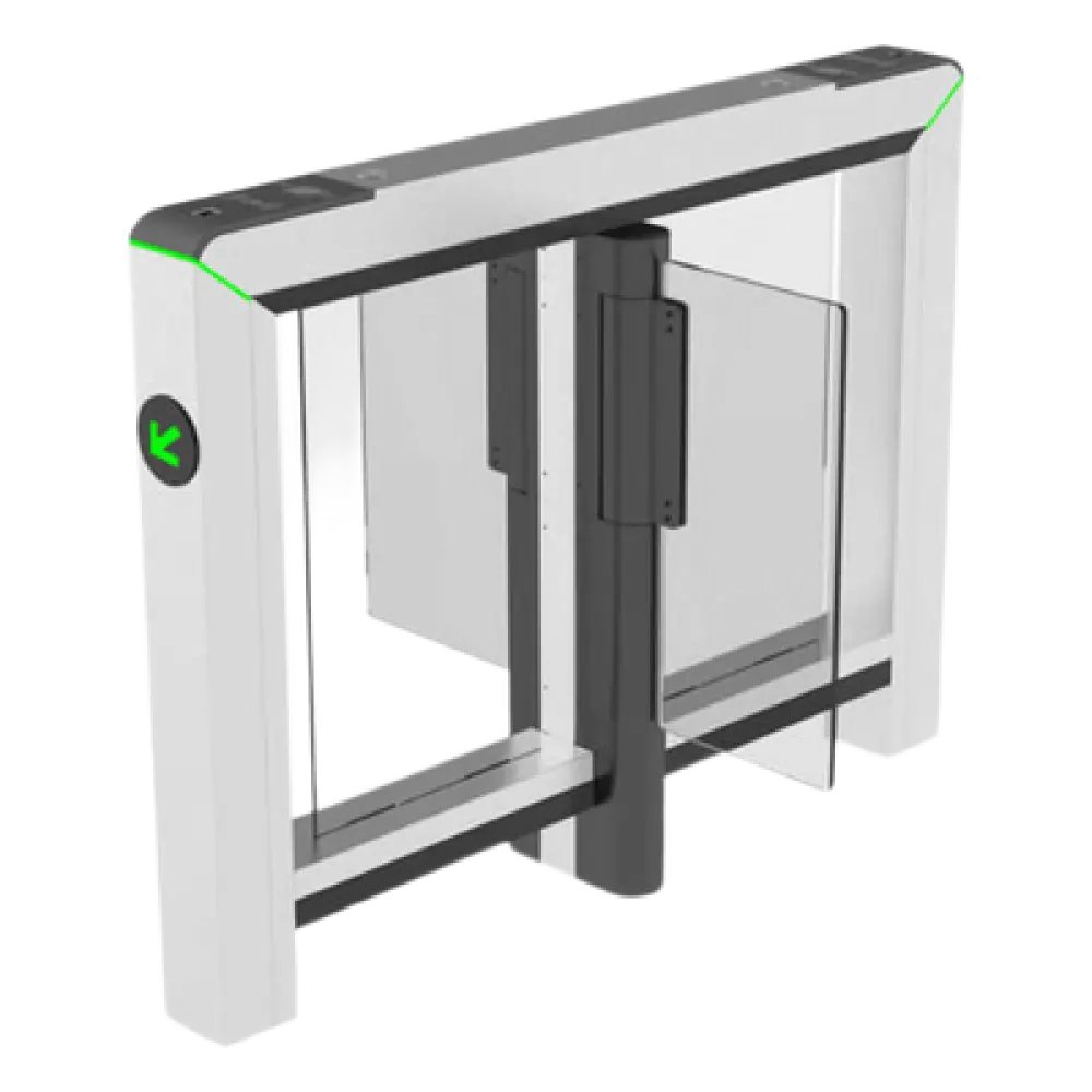 Torniquete central de doble carril / RFID-Fingerprint-QR / Anti-pinch y Anti-tailgating / Accesibilidad sillas de ruedas / Desbloqueo emergencia / Acero inoxidable SUS304