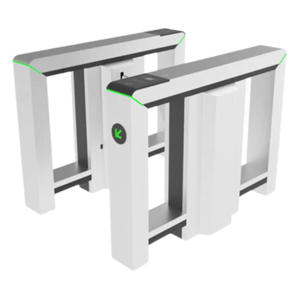 Torniquete de Barrera Flap / Plataforma Sólida 50-100 mm / Ancho 1355 mm / Altura 1010 mm / Tapas Desmontables / Mantenimiento Accesible