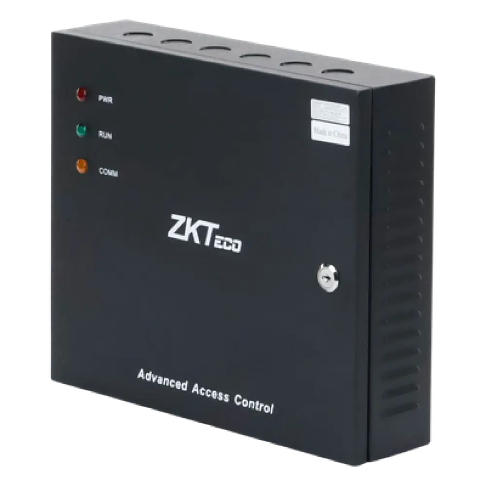 Controlador de Acceso 2 Puertas / 3,000 Huellas / 30,000 Tarjetas / TCP/IP / Gabinete con Fuente 12V 5A / Memoria SD hasta 32GB